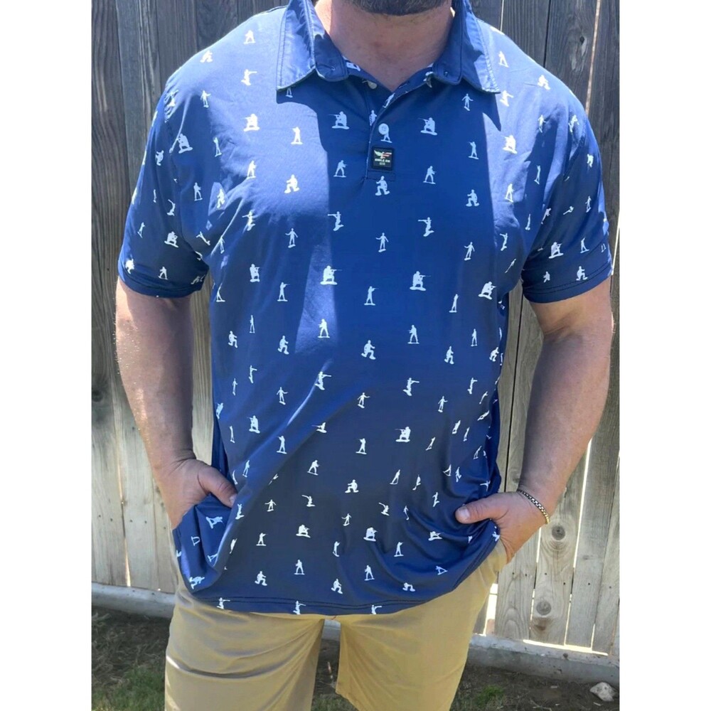 Eagle Six Gear‎ Toy Soldiers Golf Polo XXL Performance Shirt Navy